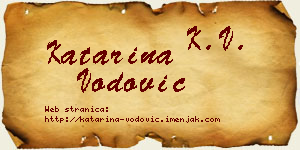 Katarina Vodović vizit kartica